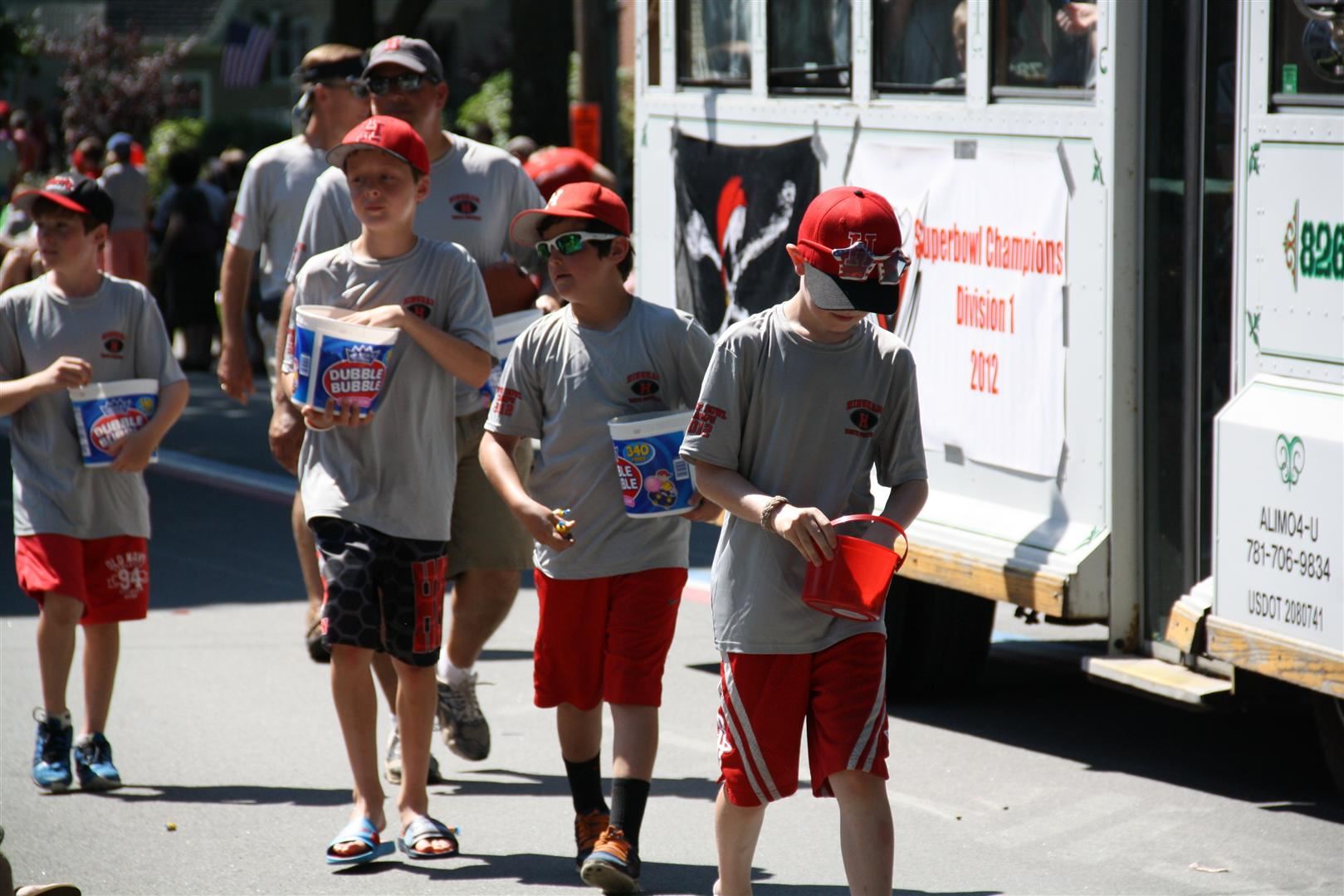 Hingham Youth Football Handing Out Candy